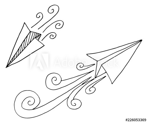 500x416 paper airplane drawing set - Paper Airplane Drawing