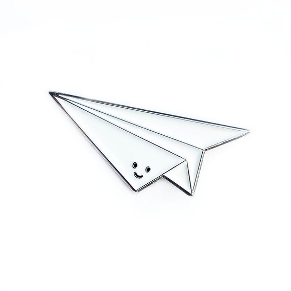 570x570 paper airplane enamel pin cute cartoon flying plane etsy - Paper Airplane Drawing