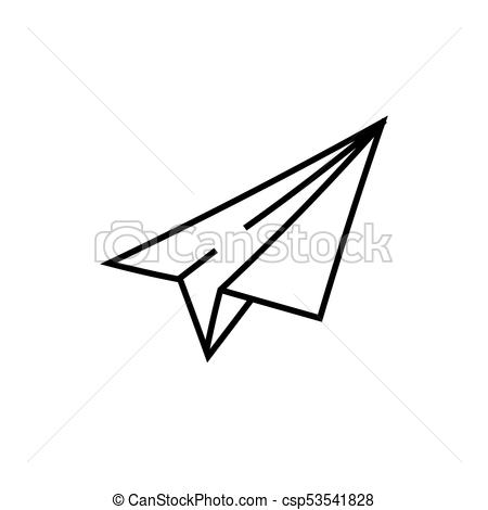 450x470 paper airplane icon isolated on white background hand drawn paper - Paper Airplane Drawing