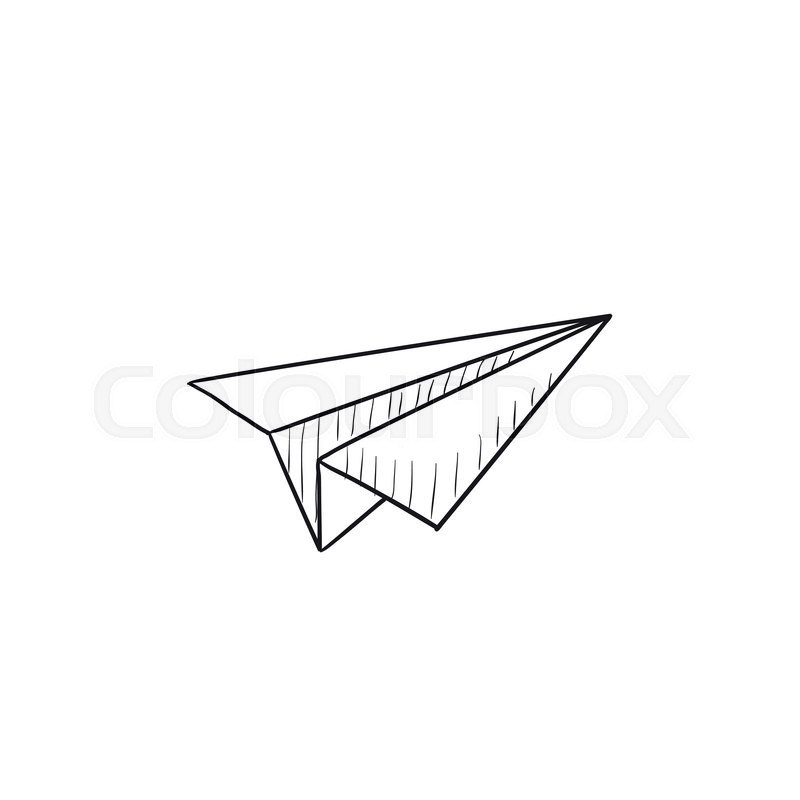 800x800 paper airplane vector sketch icon stock vector colourbox - Paper Airplane Drawing