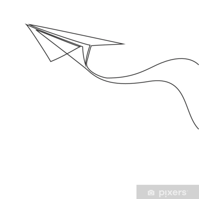 700x700 continuous line drawing of paper airplane vector business icon - Paper Airplane Drawing