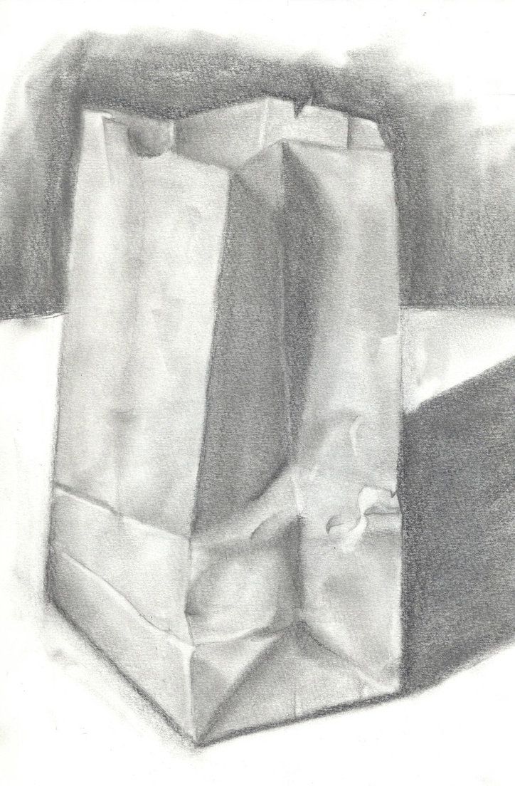 724x1104 paper bag value practice - Paper Bag Drawing