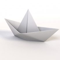 207x207 origami white and blue paper boats psdgraphics paper boat drawing - Paper Boat Drawing