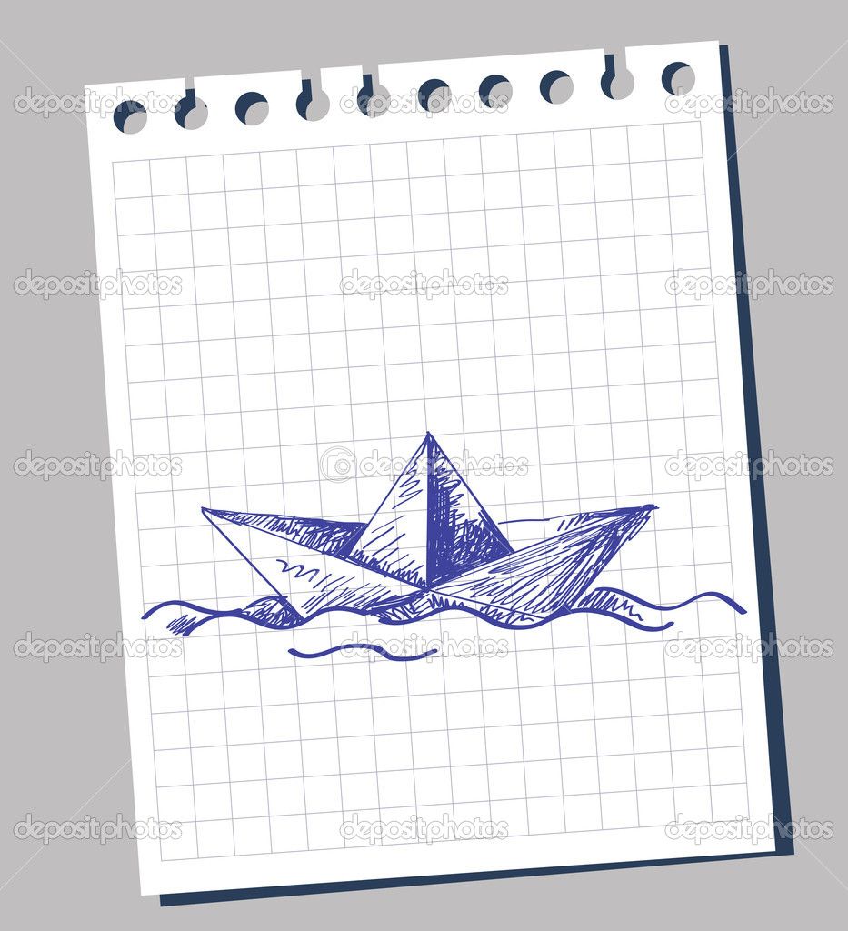 933x1024 Paper Boat Drawing Drawn Vector - Paper Boat Drawing
