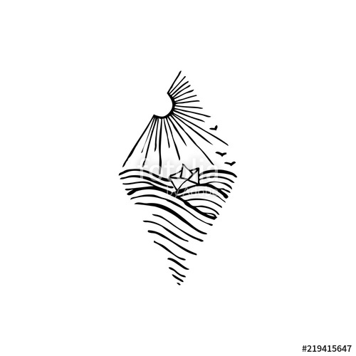 500x500 vector floating paper boat stock image and royalty free vector - Paper Boat Drawing