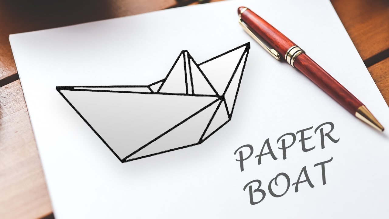 1280x720 Drawing A Paper Boat Speed Art - Paper Boat Drawing