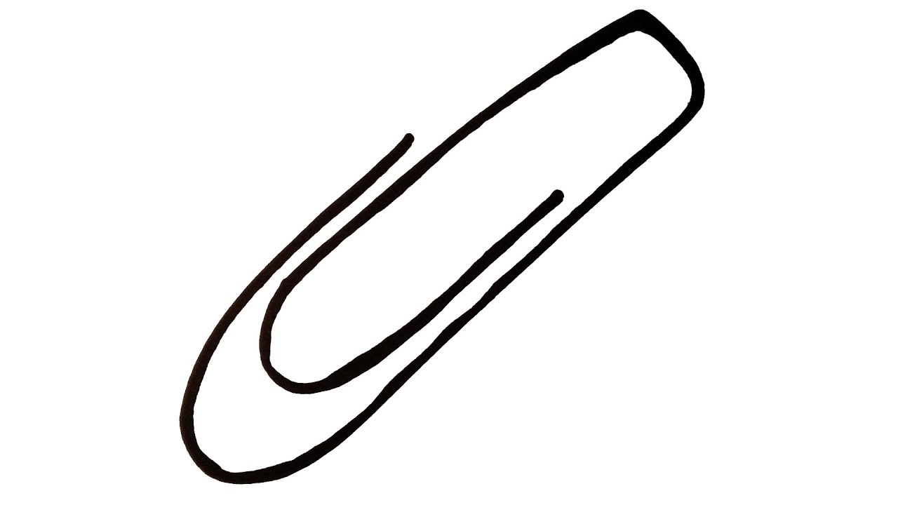 1280x720 How To Draw A Paper Clip - Paper Clip Drawing