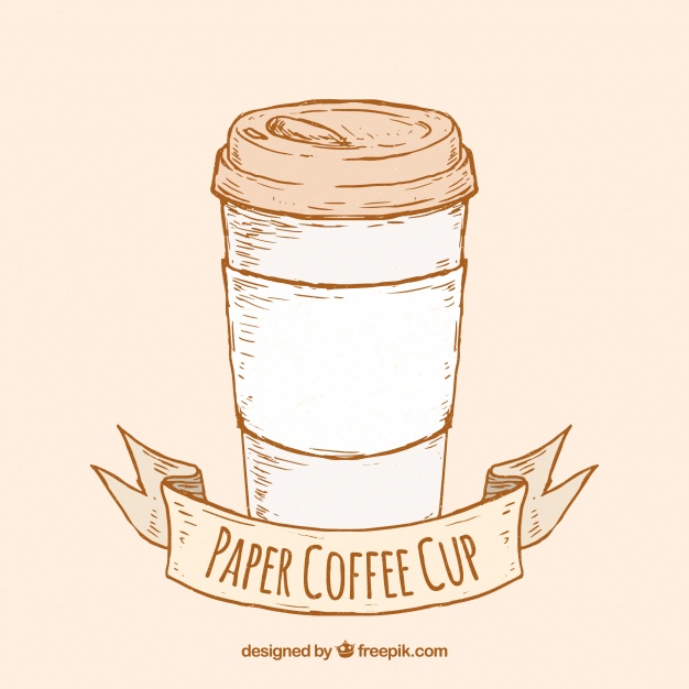 626x626 hand drawn paper coffee cup vector free download - Paper Coffee Cup Drawing