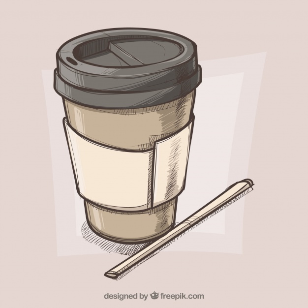 626x626 hand drawn paper coffee cup background vector free download - Paper Coffee Cup Drawing