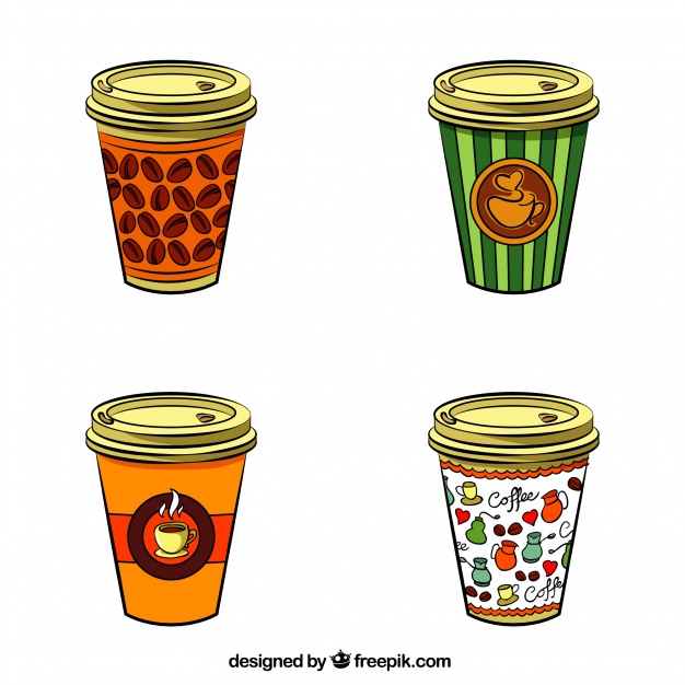 626x626 hand drawn paper coffee cup collection vector free download - Paper Coffee Cup Drawing
