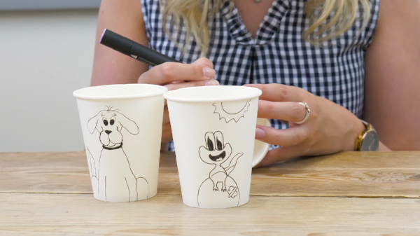 600x337 how to create fun paper cups with the kids this school break - Paper Coffee Cup Drawing
