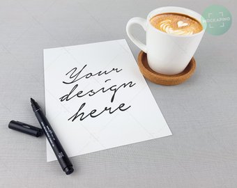 340x270 paper, stationery, mug mockup, coffee cup, draw mockup, uni pen - Paper Coffee Cup Drawing
