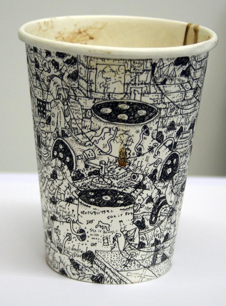 730x989 paul westcombe drawing coffee cup art, art, cup art - Paper Coffee Cup Drawing