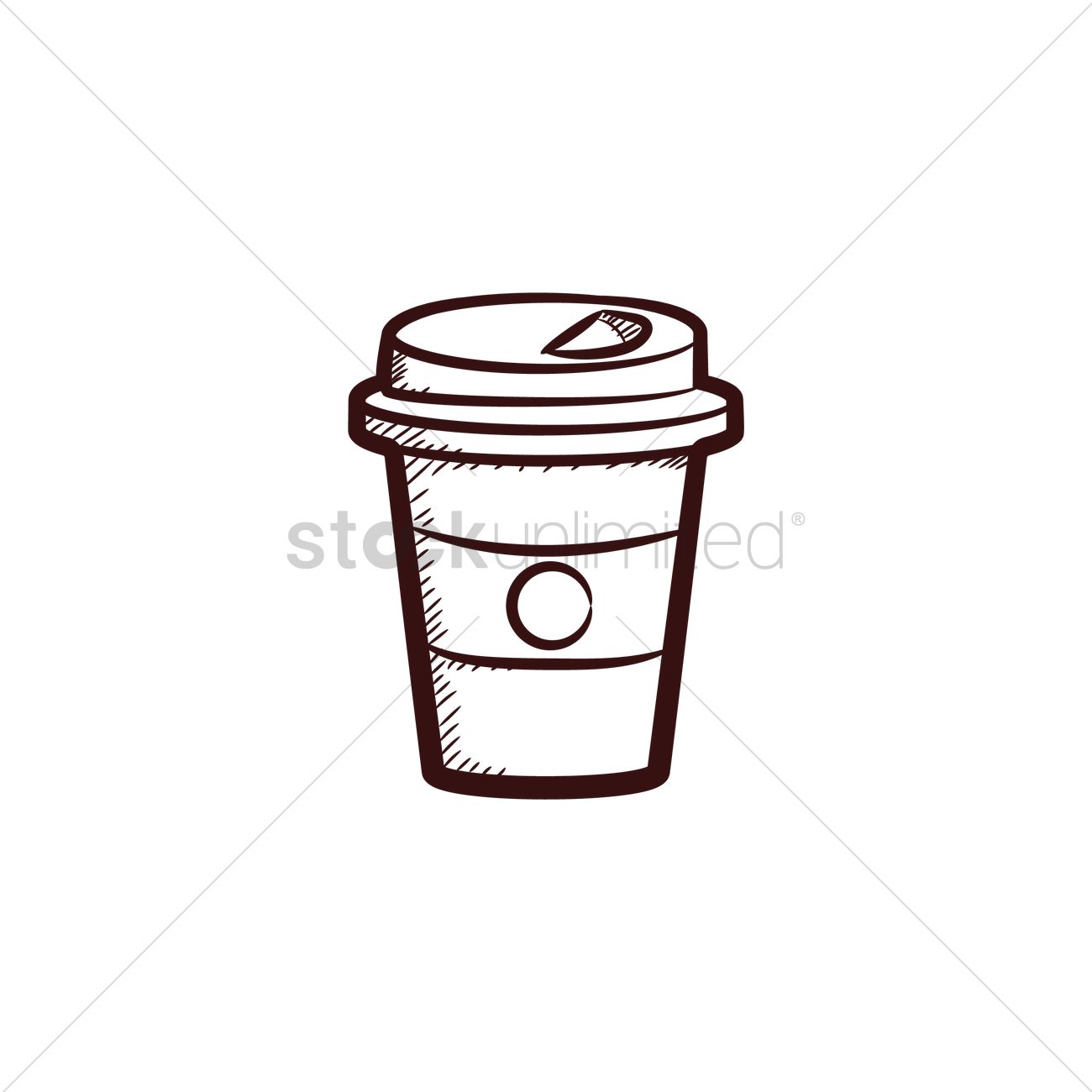 1300x1300 coffee in a paper cup vector image - Paper Coffee Cup Drawing