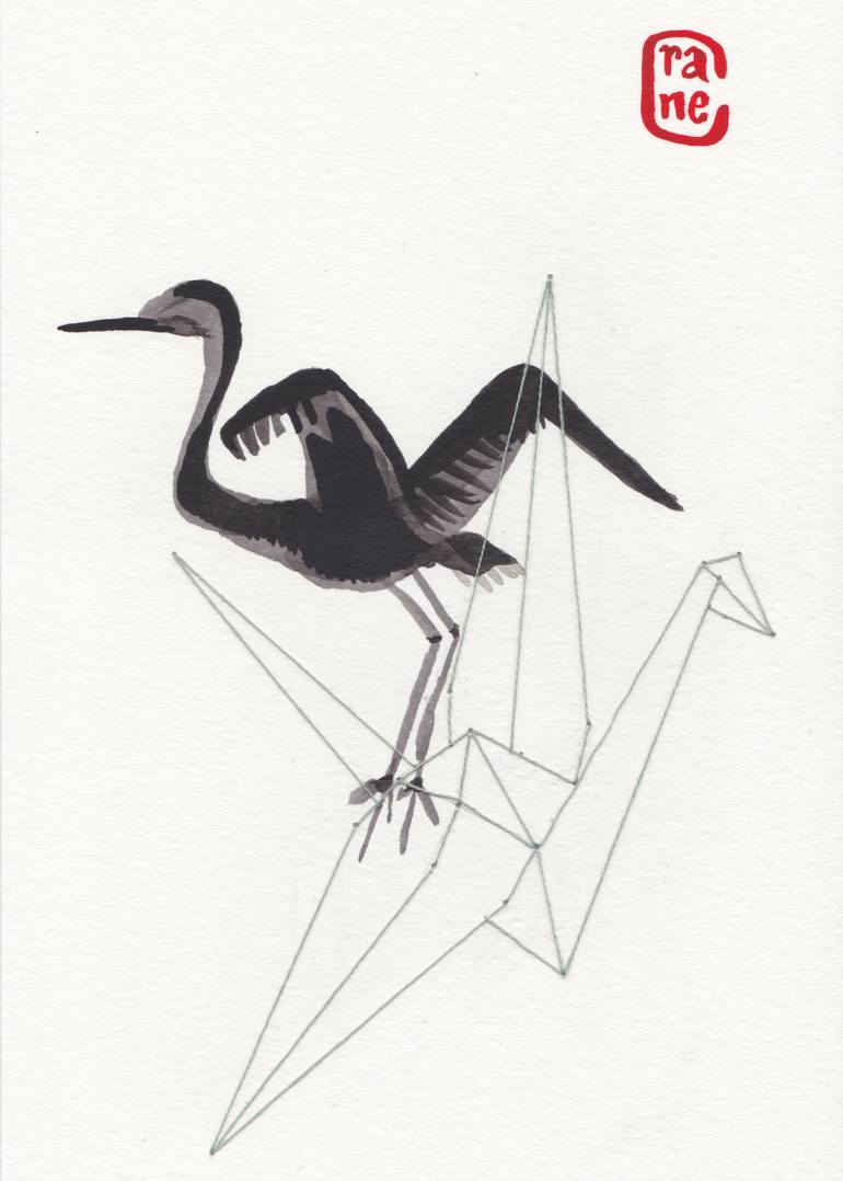 770x1078 paper crane drawing - Paper Crane Drawing