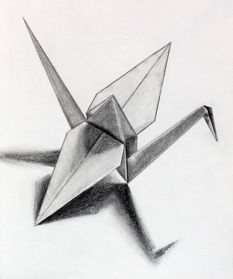 818x977 paper crane - Paper Crane Drawing