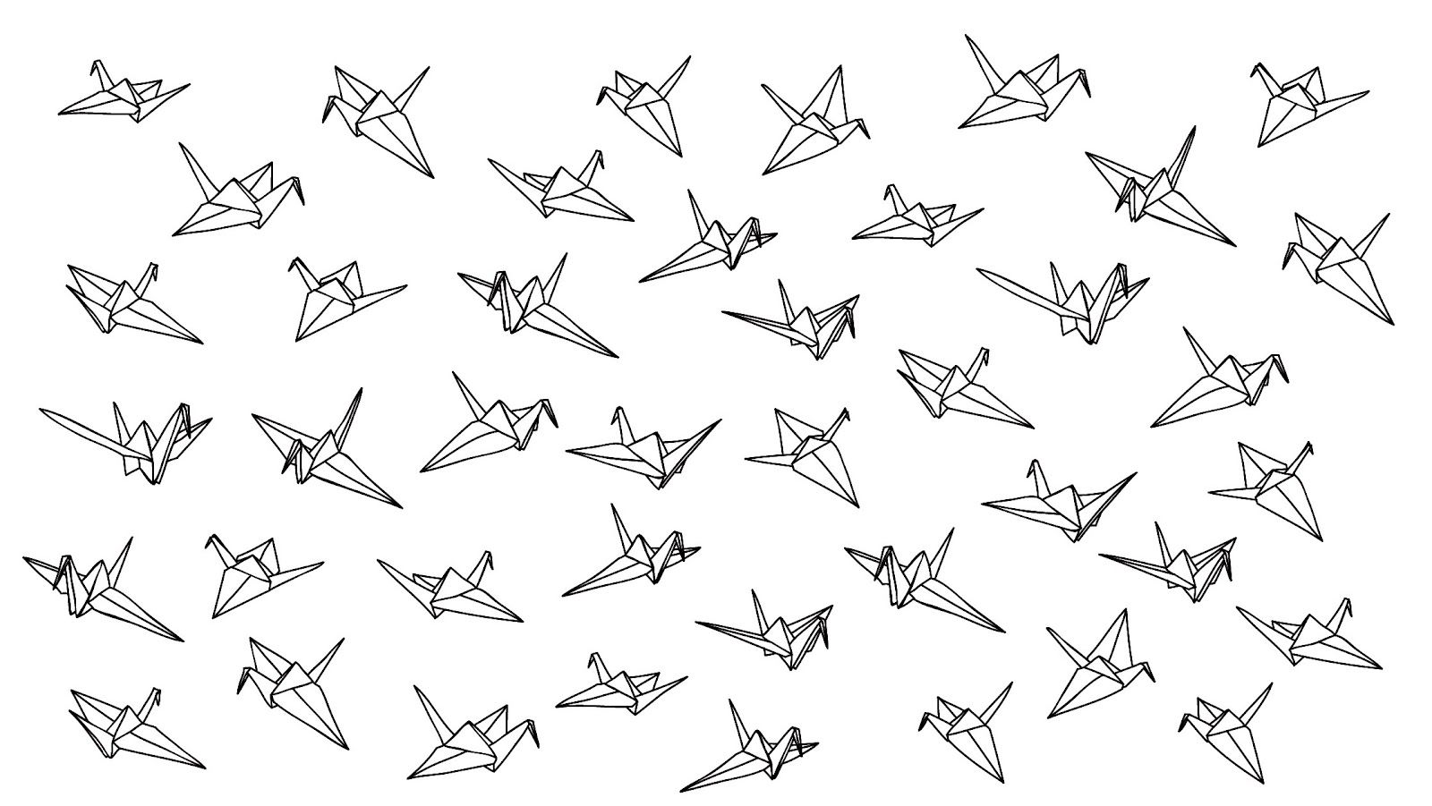 1600x901 paper cranes drawing - Paper Crane Drawing