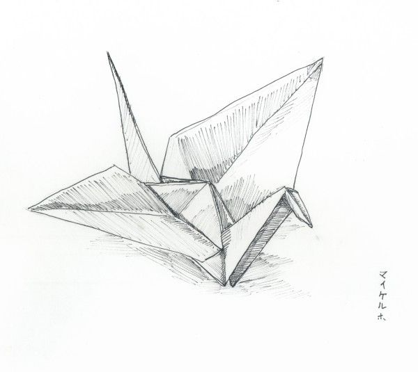 600x535 huge collection of 'paper crane drawing' download more than - Paper Crane Drawing