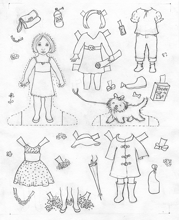710x873 how to make paper dolls - Paper Doll Drawing