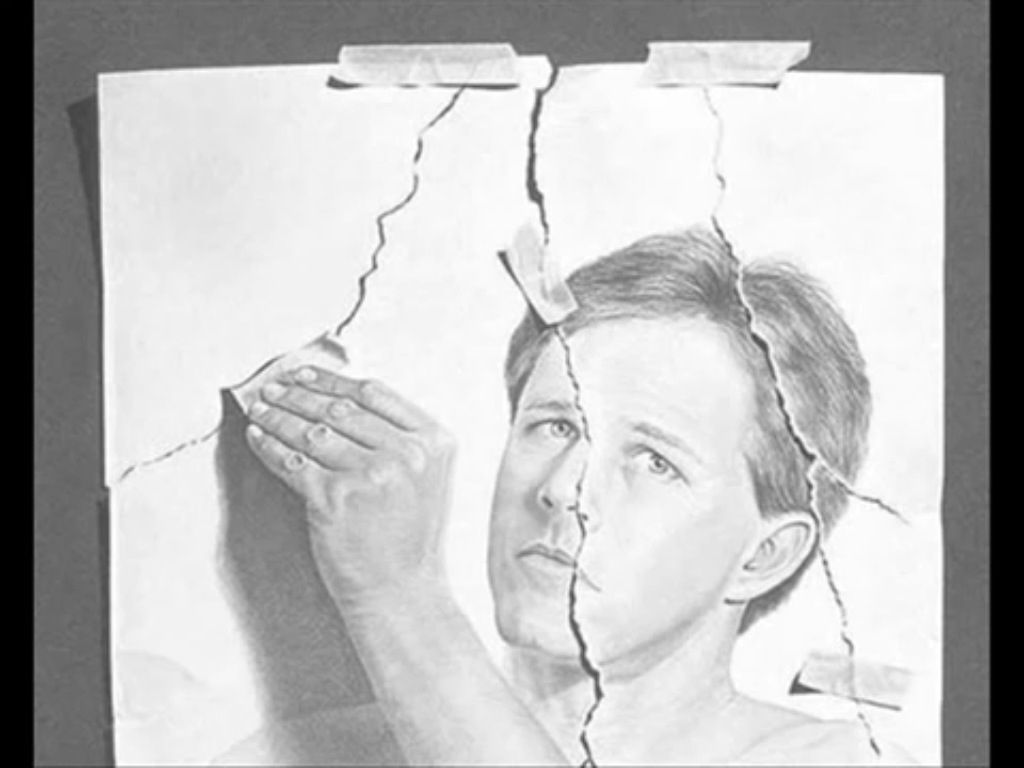 1024x768 Ripped Paper Drawing Art In Pencil Sketch Drawing - Paper Drawing