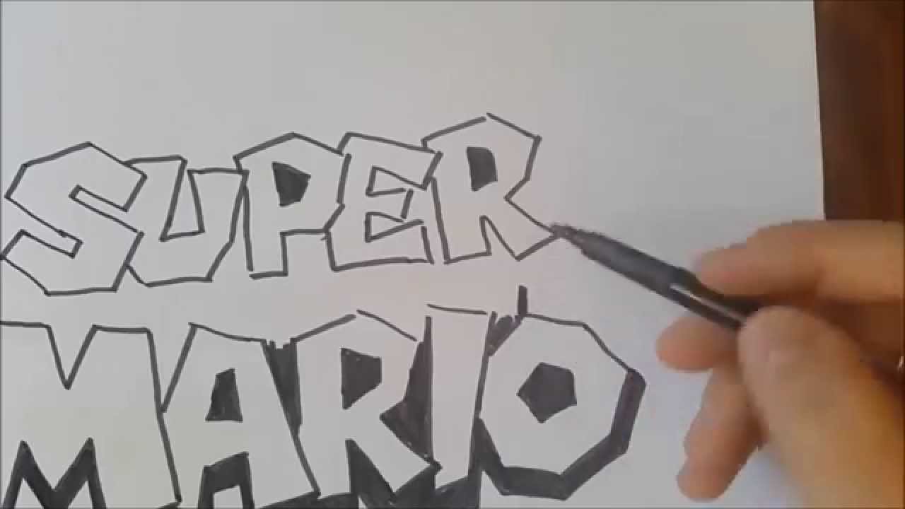 1280x720 How To Draw Super Mario Logo - Paper Mario Drawing