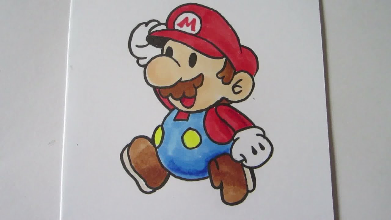 1280x720 how to draw paper mario mario - Paper Mario Drawing
