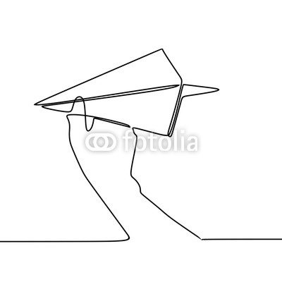 400x400 one line art drawing paper plane vector illustration buy photos - Paper Plane Drawing