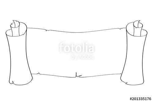 500x334 horizontal paper scroll outline drawing stock image and royalty - Paper Scroll Drawing