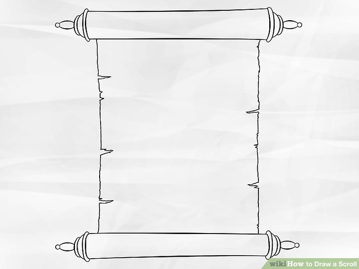 728x546 how to draw a scroll steps - Paper Scroll Drawing
