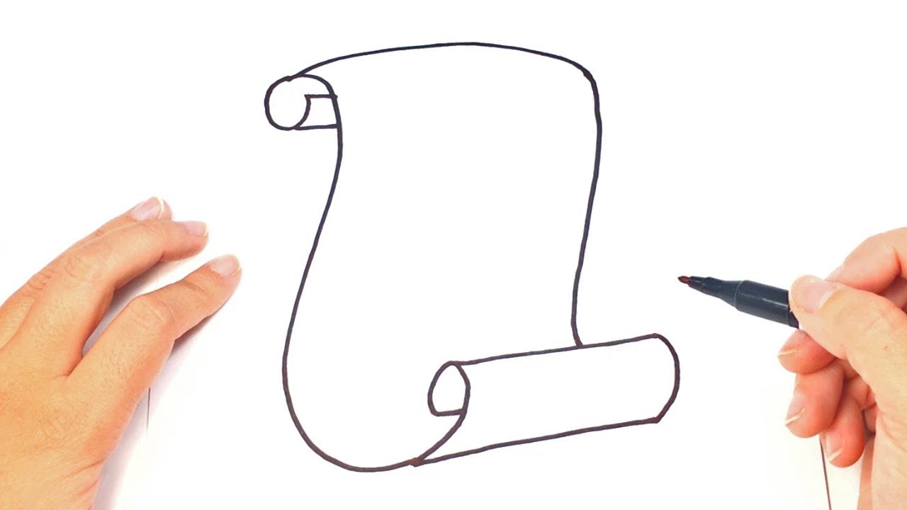 1280x720 how to draw a scroll or parchment - Paper Scroll Drawing
