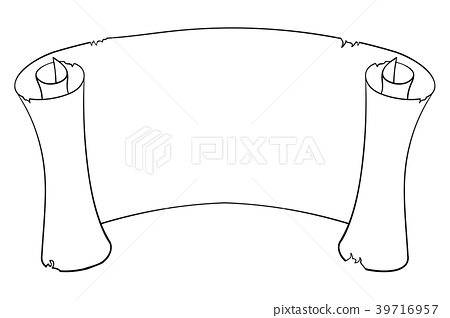 450x318 paper scroll outline drawing - Paper Scroll Drawing
