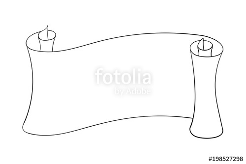 500x334 paper scroll outline drawing stock image and royalty free vector - Paper Scroll Drawing