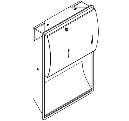 425x400 franke stratos recessed wall mounted paper towel and soap - Paper Towel Drawing