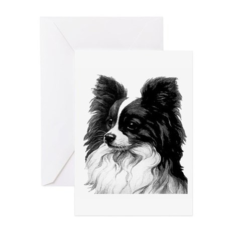 460x460 Papillon Drawing Greeting Cards - Papillon Drawing