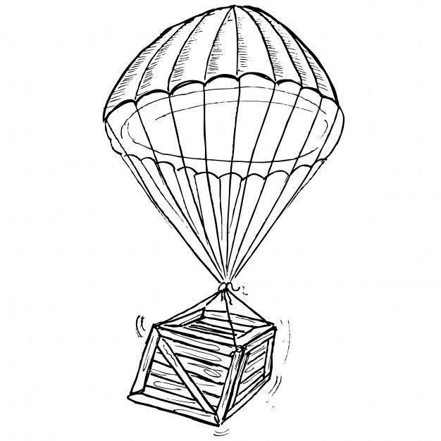 626x626 parachute drawing realistic drawing skill - Parachute Drawing