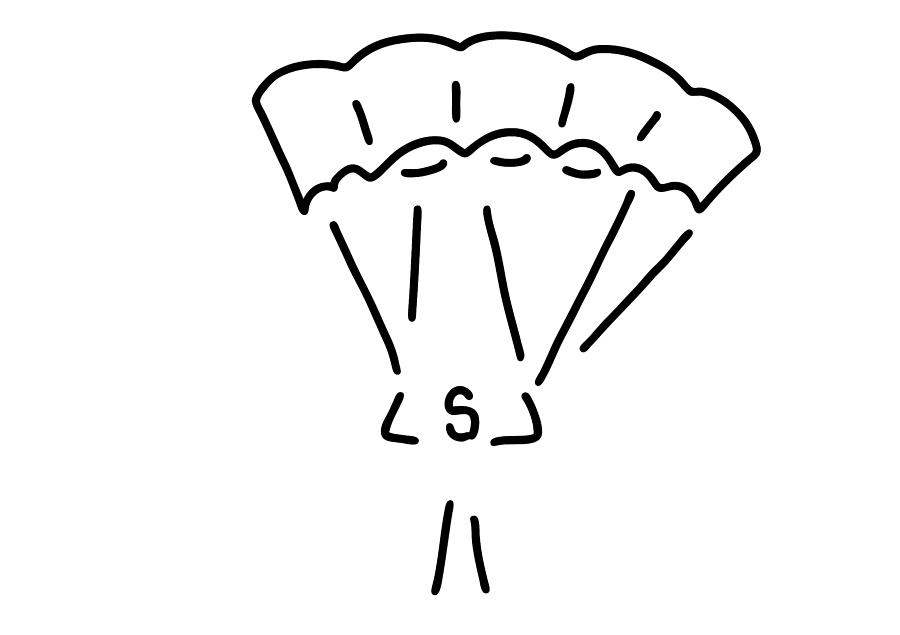 900x635 parachute jumper paraglider drawing - Parachute Drawing