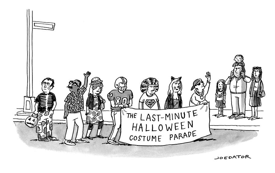 900x565 last minute halloween costume parade drawing - Parade Drawing