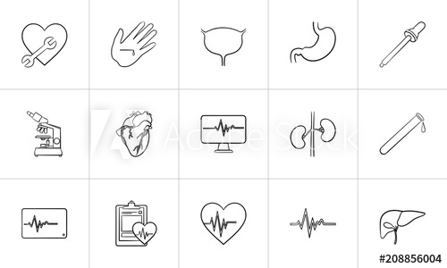500x300 medicine hand drawn outline doodle icon set for print, web, mobile - Paramedic Drawing