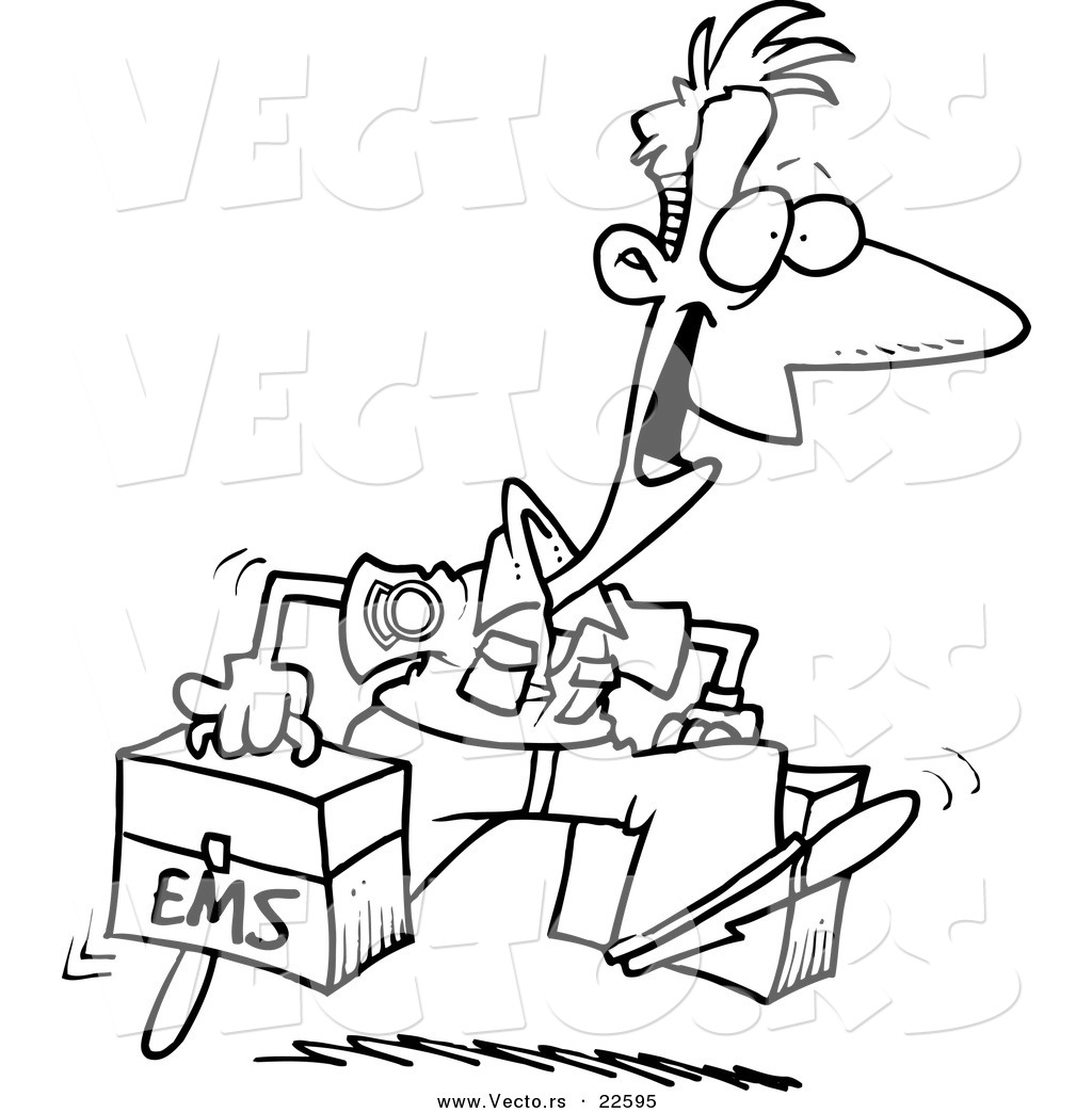 1024x1044 vector of a cartoon happy paramedic - Paramedic Drawing