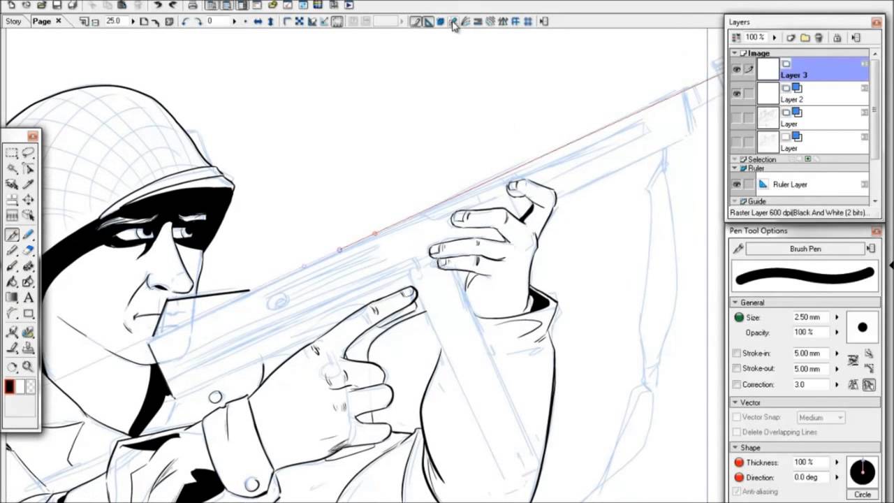 1280x720 time lapse drawing tutorial wwii paratrooper part - Paratrooper Drawing