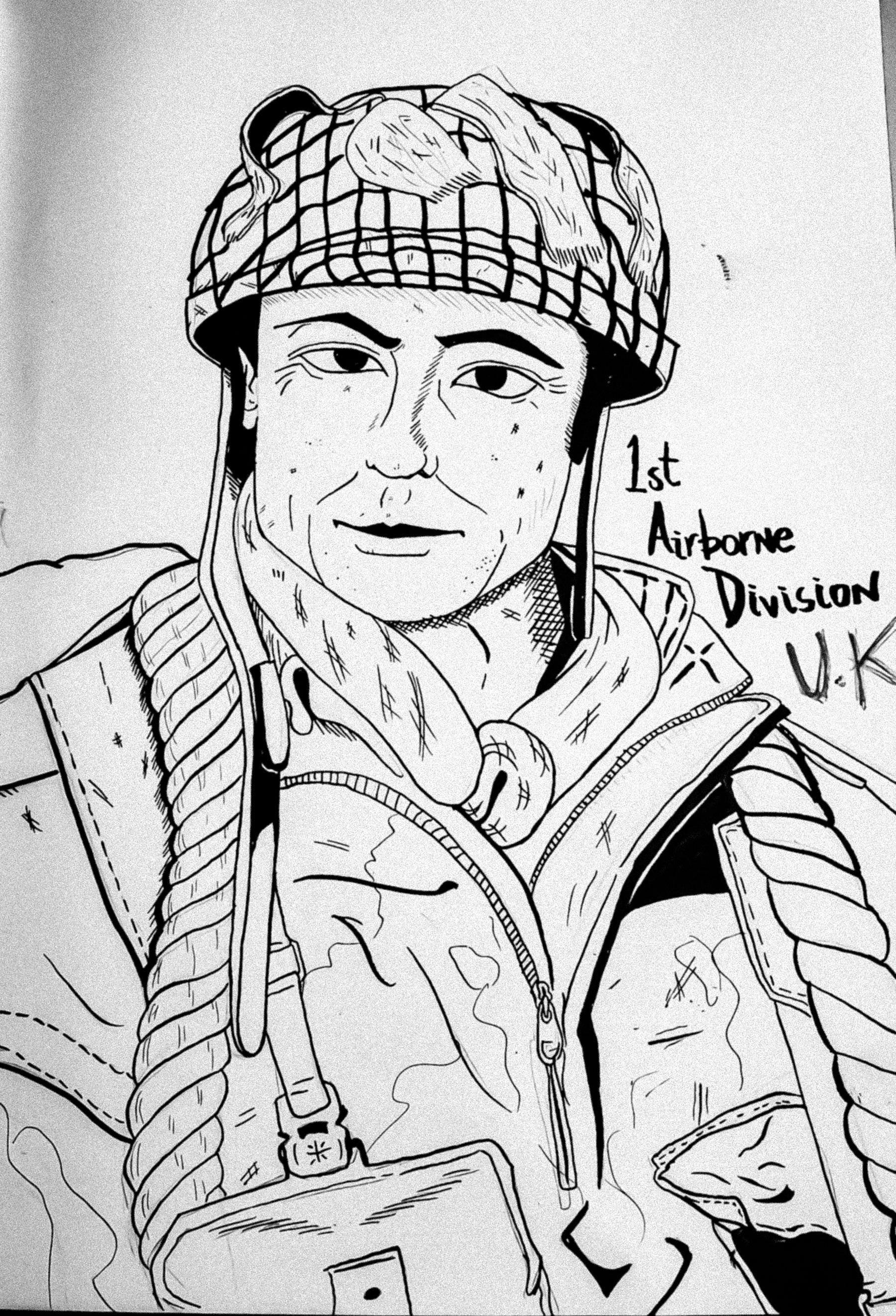 1800x2643 British Paratrooper Drawing - Paratrooper Drawing