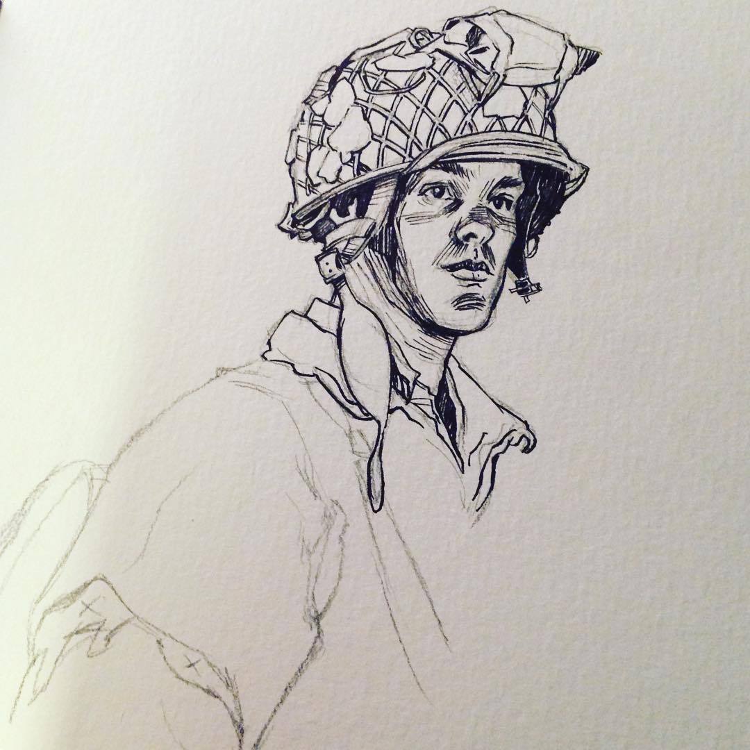 1080x1080 Mygrimmbrother - Paratrooper Drawing