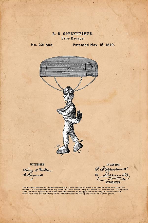 600x900 fire escape on parchment drawing - Parchment Drawing