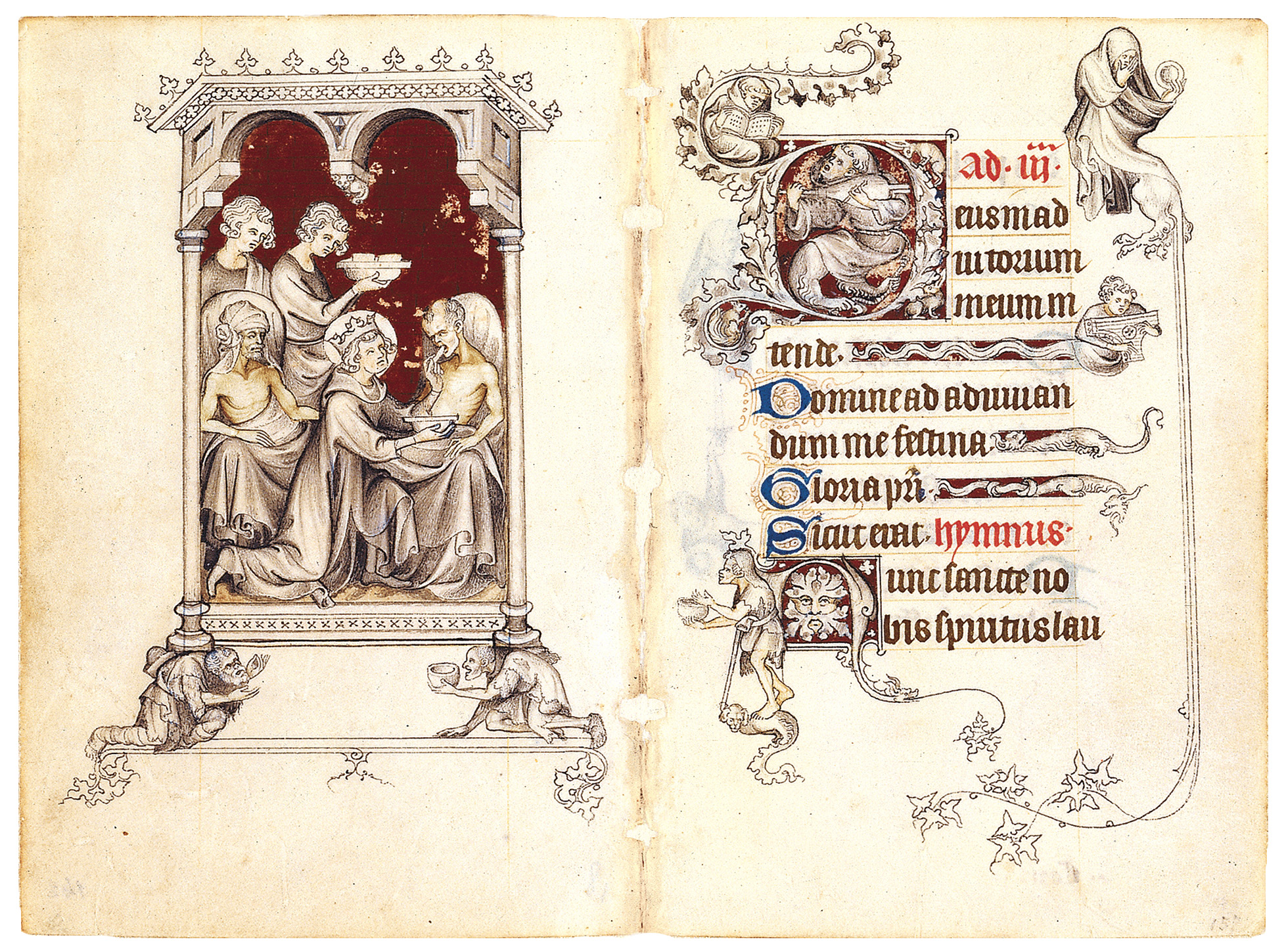 1957x1449 saint louis feeding the sick pen and parchment drawing - Parchment Drawing