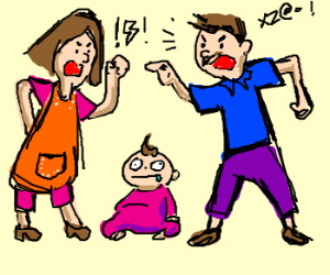 300x250 parents arguing over their child drawing - Parents Drawing