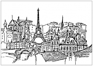 300x214 paris - Paris Black And White Drawing