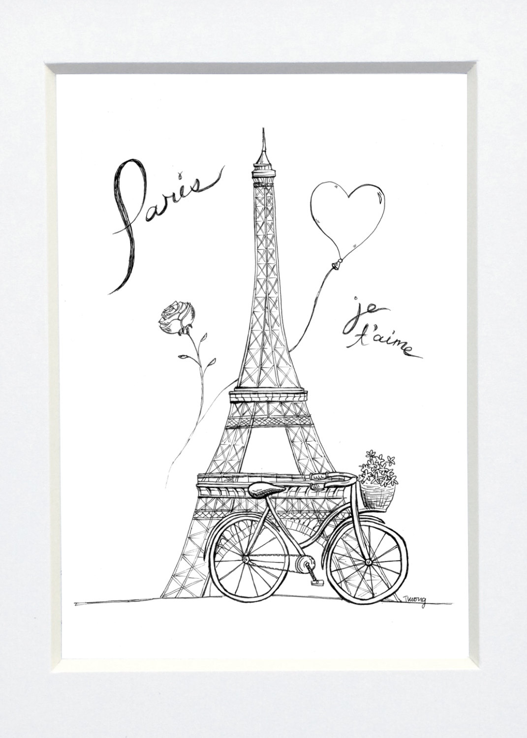 1071x1500 paris eiffel tower illustration - Paris Black And White Drawing