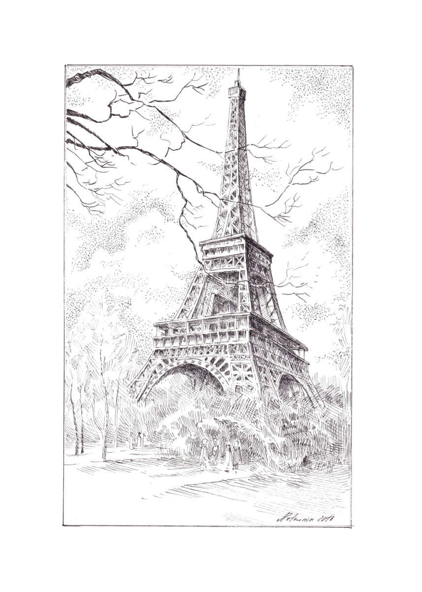 857x1200 paris spirit painting - Paris Black And White Drawing