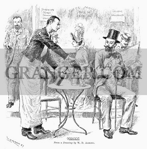 493x500 Image Of Absinthe - Paris Cafe Drawing