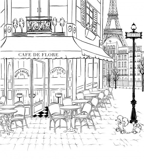 590x656 Megan Hess The Jacky Winter Group Murales En Megan Hess - Paris Cafe Drawing
